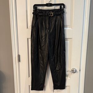 Veronica Beard Black Faux Leather Pants